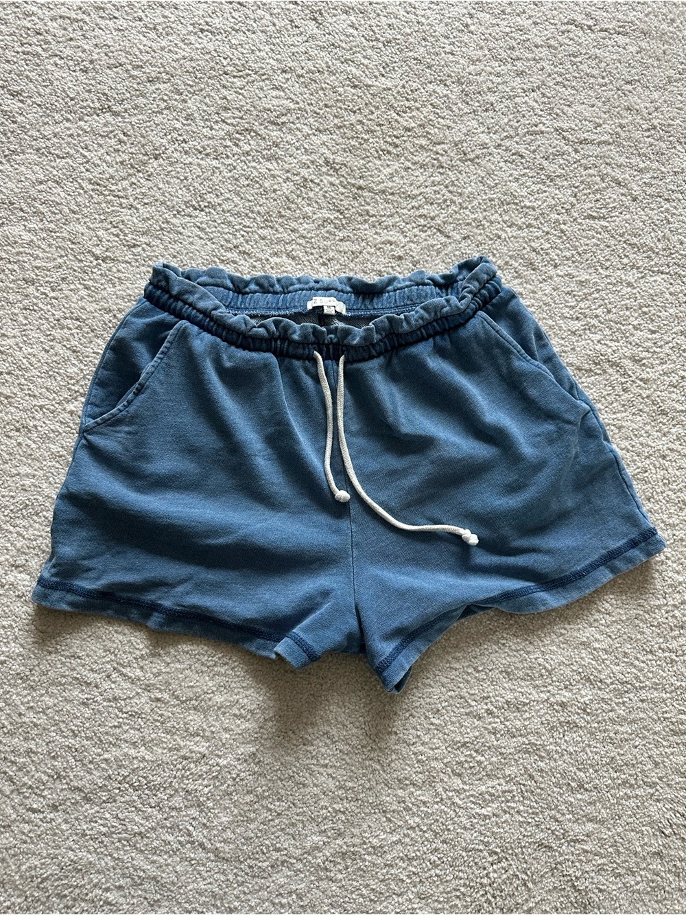 Z Supply Women’s Knit Denim Shorts Medium Calypso Blue Indigo